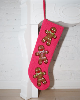 Queen of Sparkles ✦ Gingerbread Stocking in Hot Pink