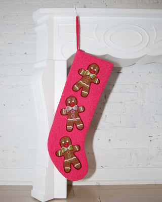 Queen of Sparkles ✦ Gingerbread Stocking in Hot Pink