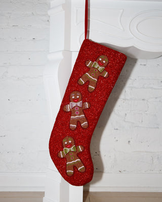 Queen of Sparkles ✦ Gingerbread Stocking in Red