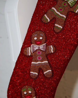 Queen of Sparkles ✦ Gingerbread Stocking in Red