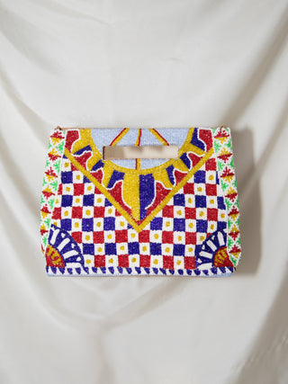 Italian Tile Handle Pouch in Multicolor