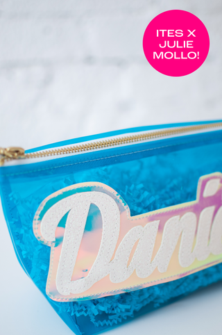 Vinyl Makeup Bag in Turquoise
