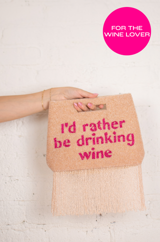 I'd Rather Be Drinking Wine Fringe Pouch