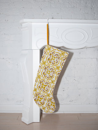 Dolce Tile Print Stocking in Yellow & Gold