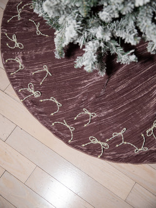 Tree Skirt ✦ Pearl Bows in Wine