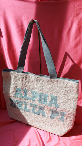 ALPHA DELTA PI Fully Beaded Tote