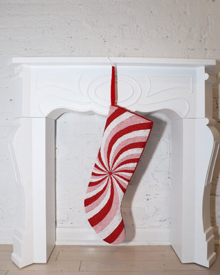 Swirl Stocking ✦ Red, Light Pink and White