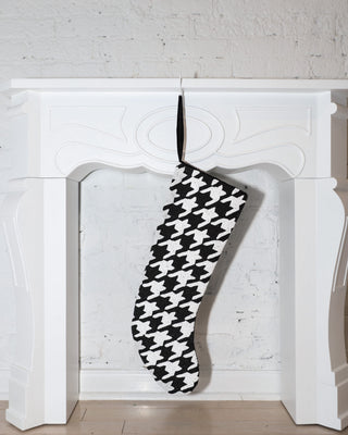 Houndstooth Stocking ✦ Black and White