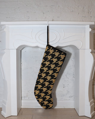 Houndstooth Stocking ✦ Black and Gold