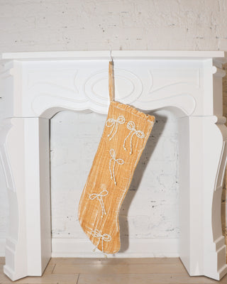 Pearl Bows Stocking ✦ Gold