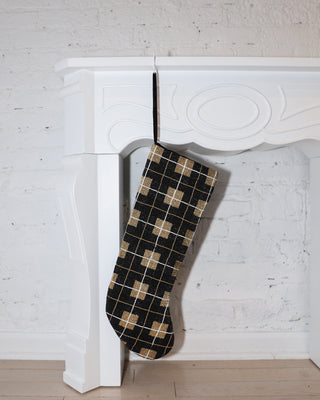 Plaid Stocking ✦ Black and Gold