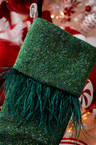 Feather Stocking in Emerald Iridescent