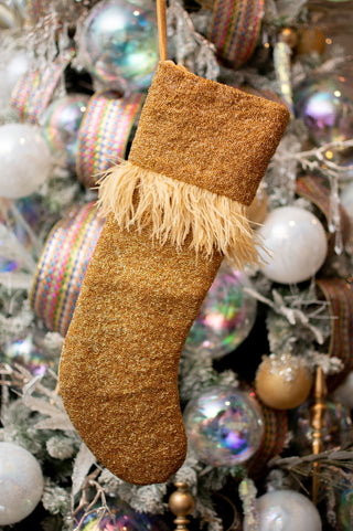 Feather Stocking in Gold Iridescent