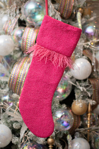 Feather Stocking in Matte Hot Girl Pink