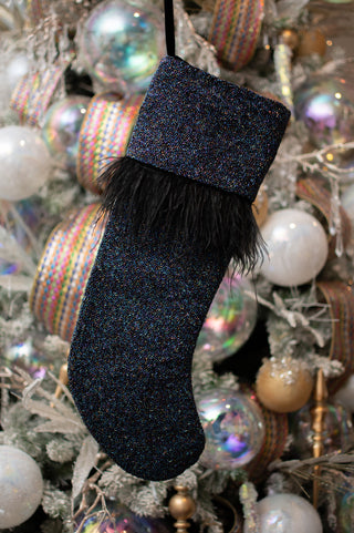 Feather Stocking in Black Iridescent