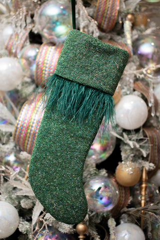 Feather Stocking in Emerald Iridescent