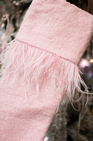 Feather Stocking in Light Pink