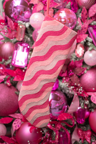 Wavy Stripes Fully Beaded Stocking