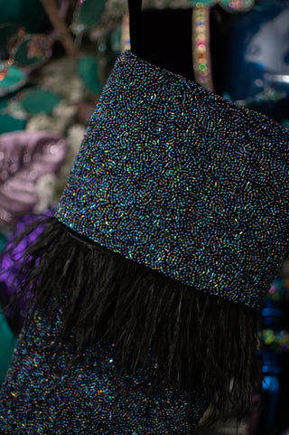 Feather Stocking in Black Iridescent