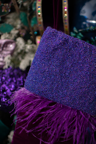 Regal Purple Beaded Cuff Stocking